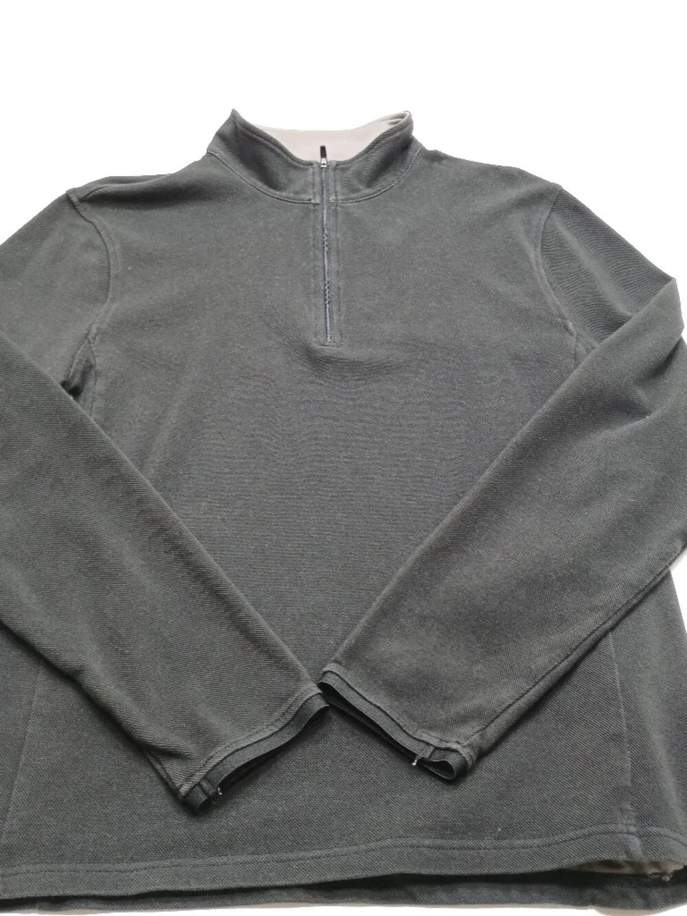 J.Crew Men’s Performance Quarter Zip Pullover Large Black COOLMAX UPF 50+